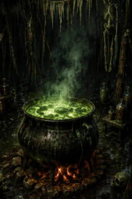 Swamp Water Cauldron scene at The Holly Lane Haunt